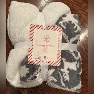 Cozy Faux Mink to Sherpa Throw Blanket